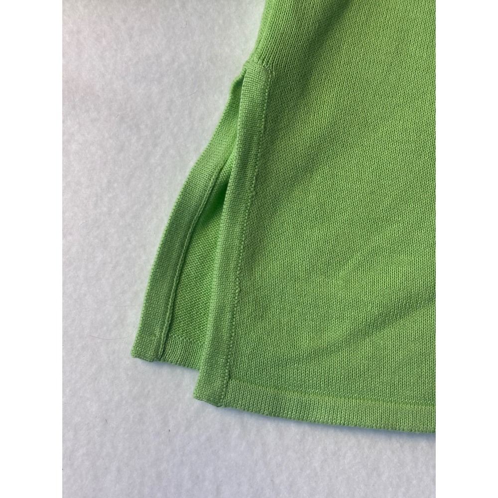 Bob Mackie Wearable Art Lime Green Beaded Feather Fringe Knit Sweater Womens L - Picture 6 of 10